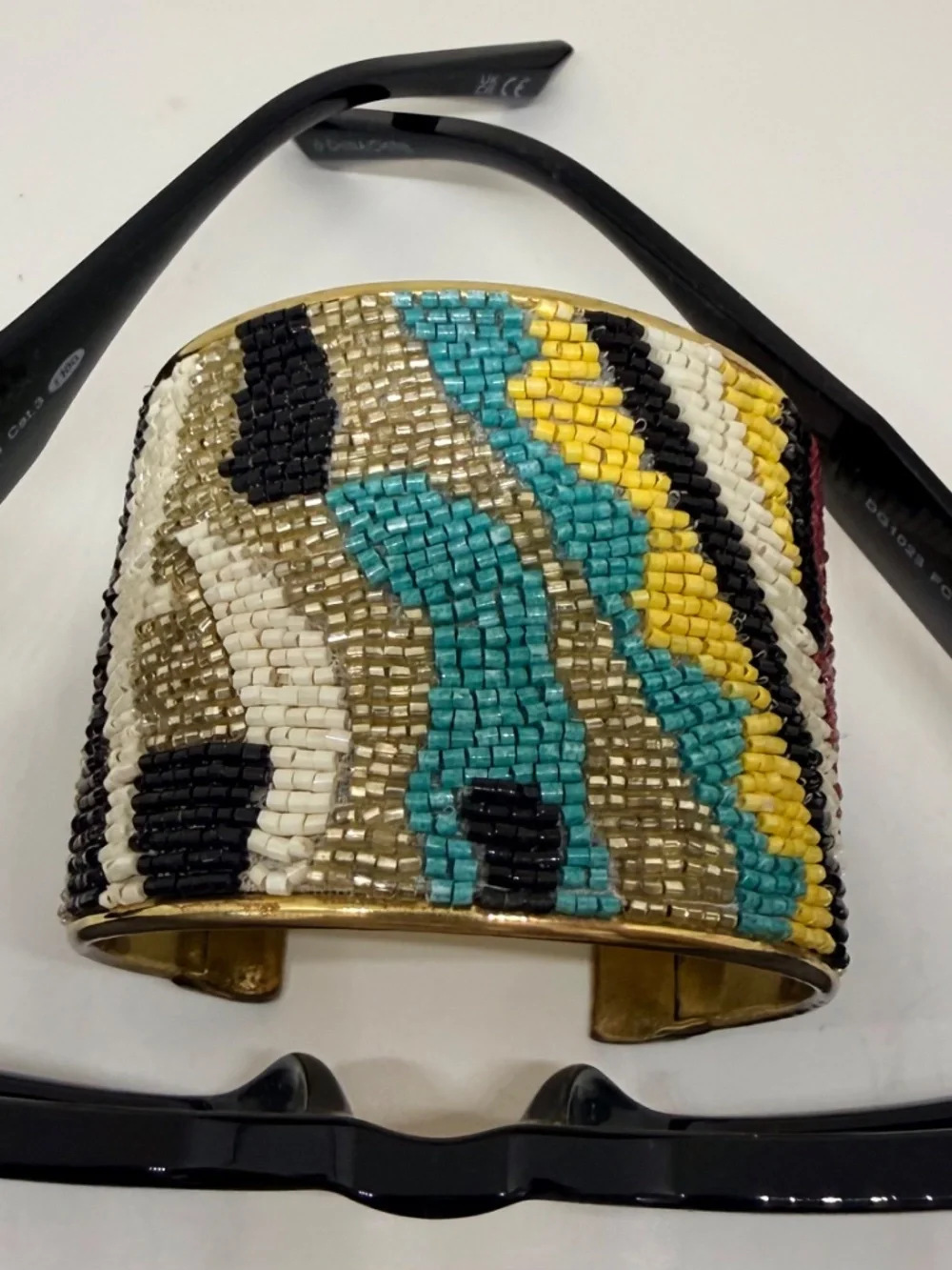 Multi-Colored Beaded Wide Cuff. Boho chic. Southwestern. Glam!